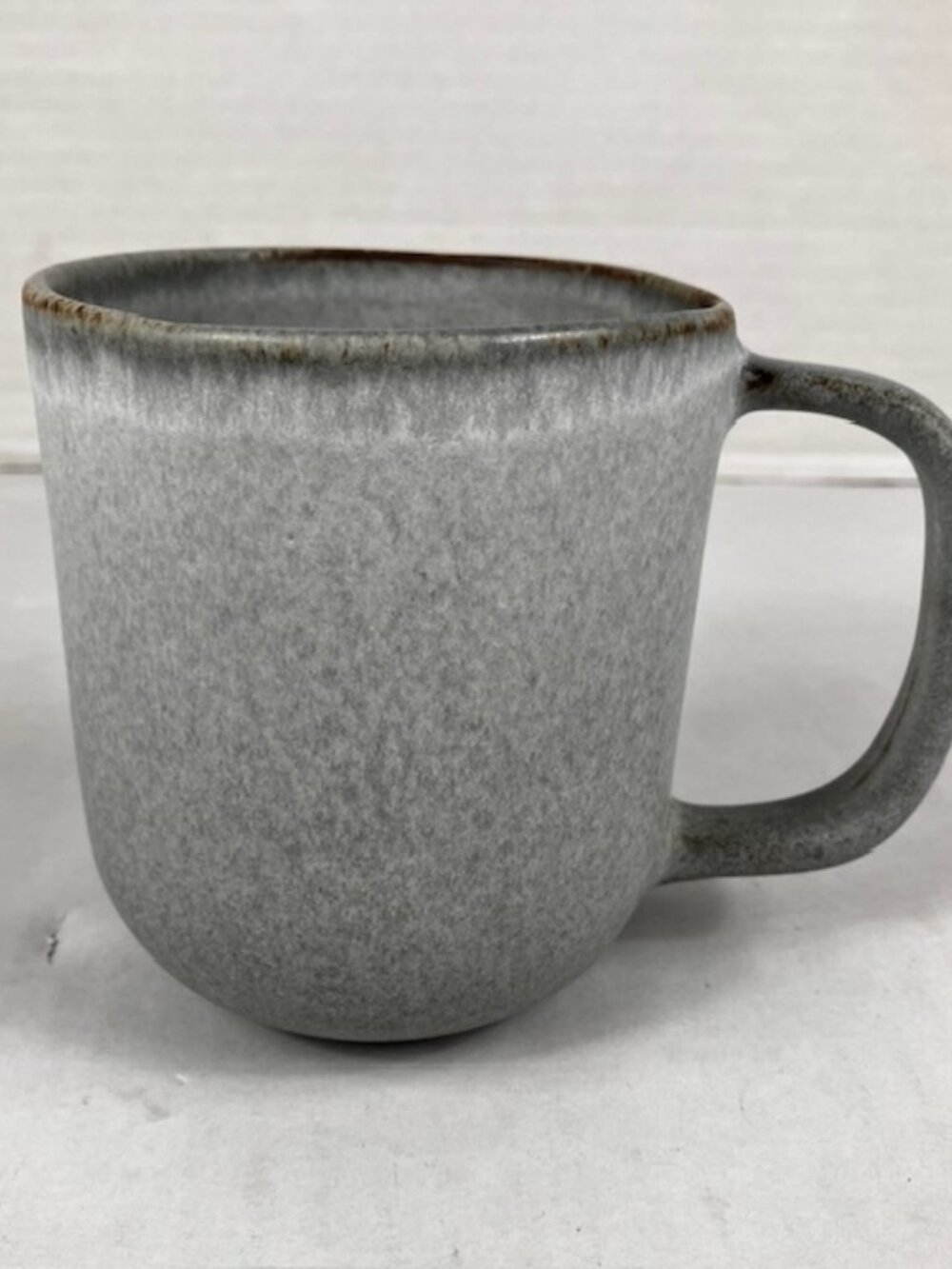 Anthropologie mug reactive glaze stoneware artisanal neutral coffee cup 15oz